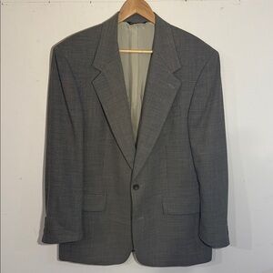 Vintage Brown and Grey Checkered Wool Blazer